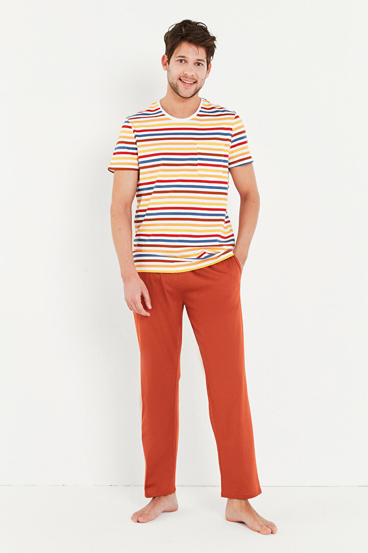 Colorful Stripe SS Pantalon Takımı - 1