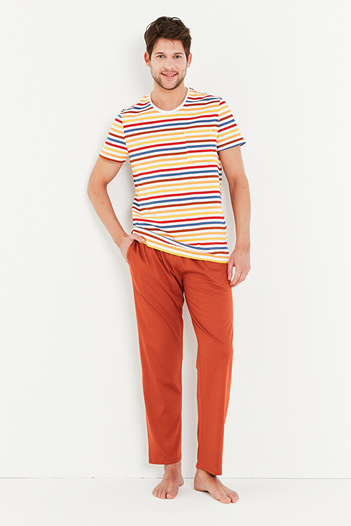 Colorful Stripe SS Pantalon Takımı - 2