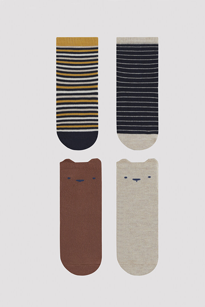 Erkek Çocuk Cute Bears 4 lü Soket Çorap - 1