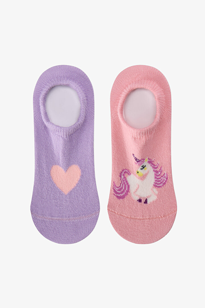 Girls Unilove 2in1 Sneaker Socks - 1