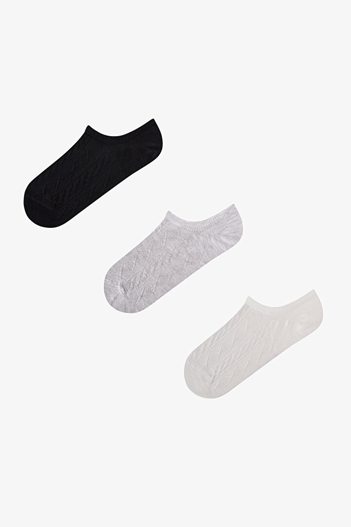 Diamond Jacquard 3-Pack Sneaker Socks - 1