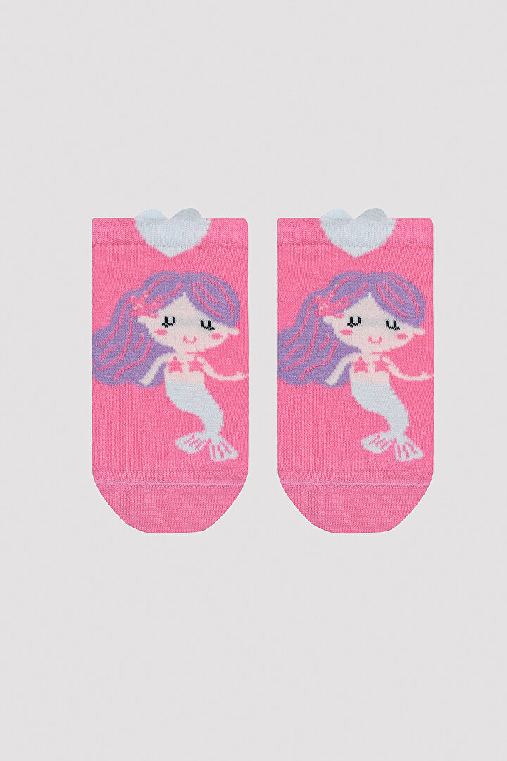 Girls Mermaid Detailed 2in1 Liner Socks - 2