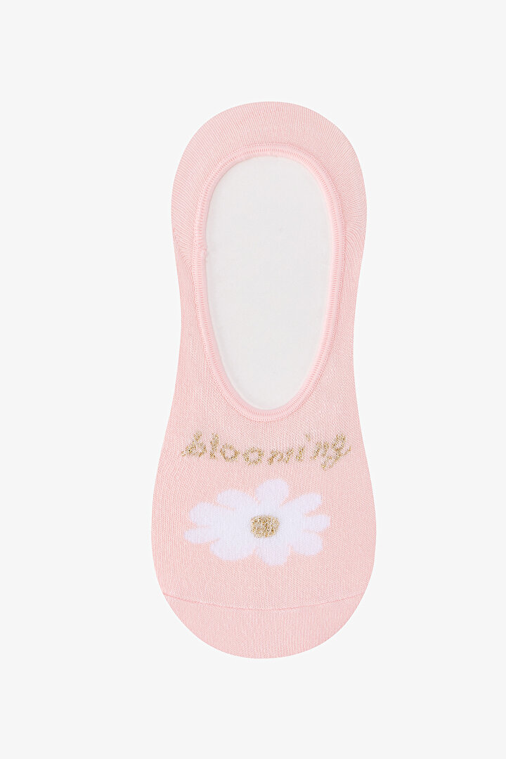 3 Çift Pamuklu Çiçek Desenli Babet Çorap - 2