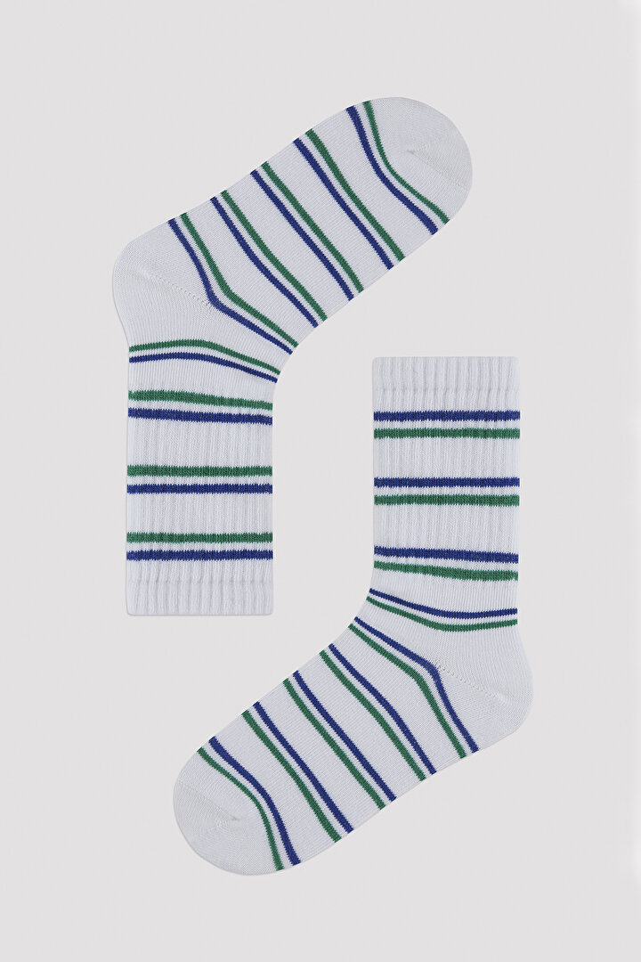 Boys Blue Lines Printed 3 Pack Tennis Socket - 4