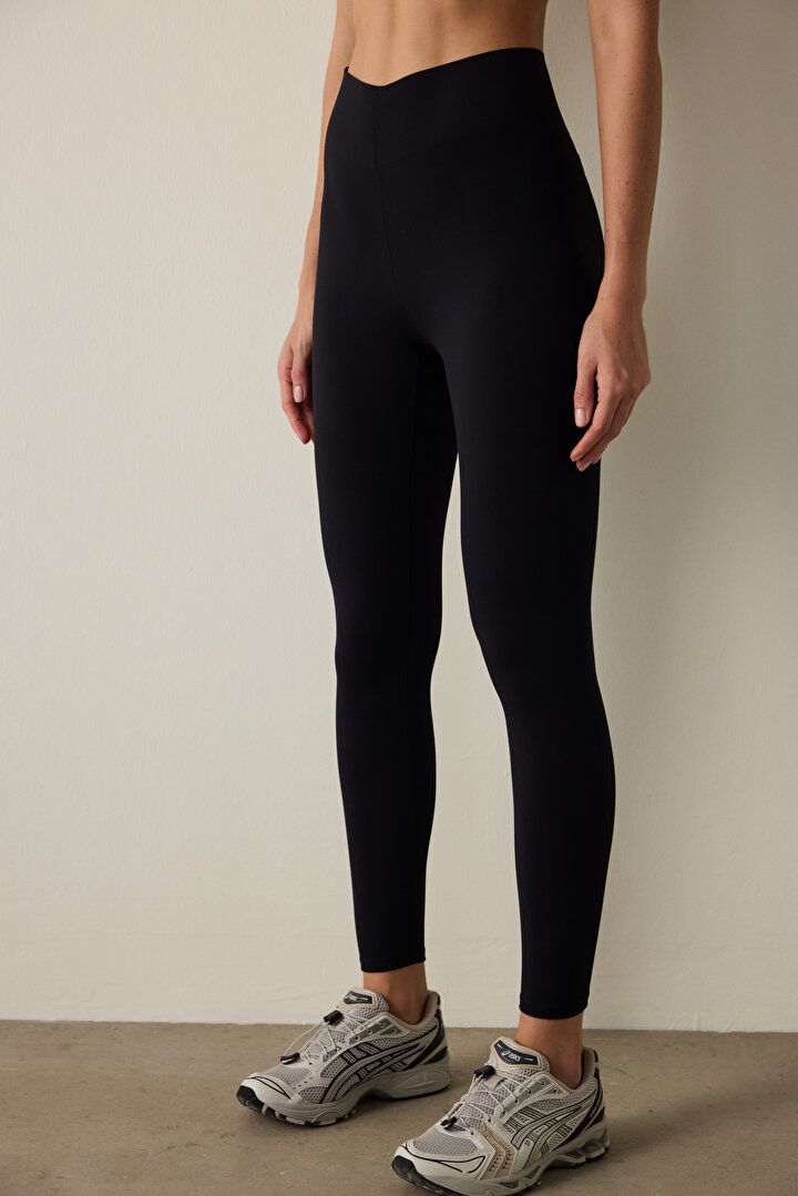 Black High Support Shaping High Waist Back Lock Leggings - 1