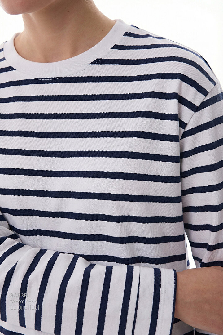 Çizgili Relax Fit Uzun Kollu Üst - 2