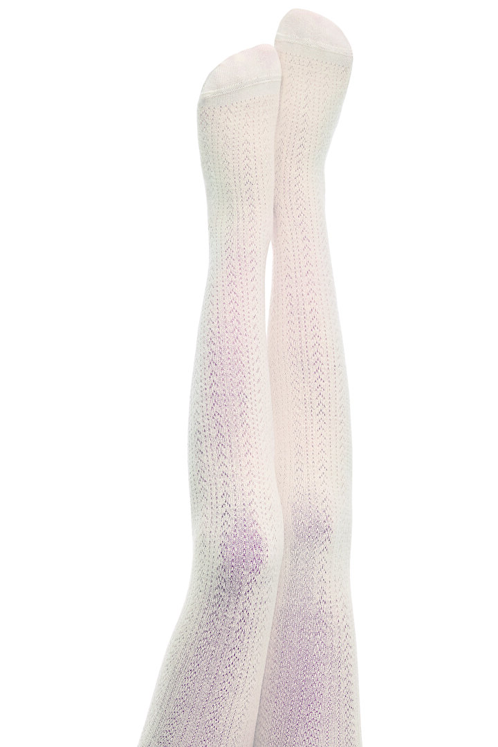 Marshmallow Kız Çocuk Balıksırtı Desenli Triko 100 Denye Külotlu Çorap - 1