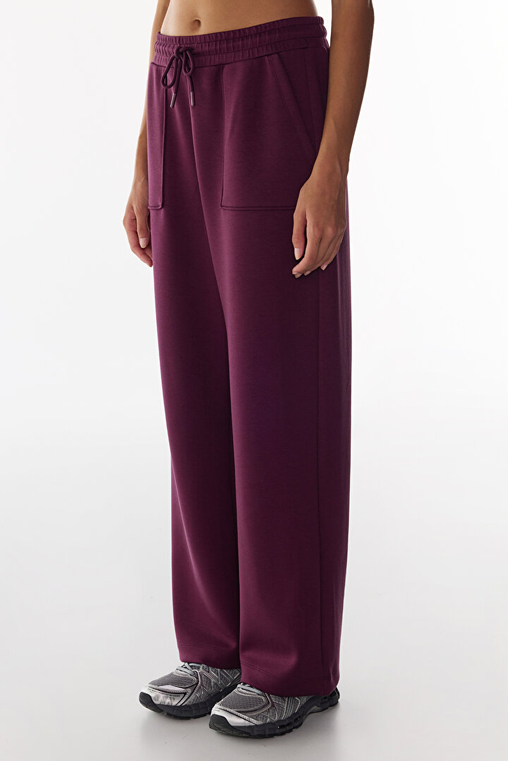 Burgundy Silky Touch Front Pocket Trousers - 1