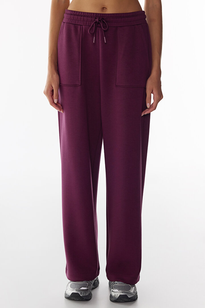 Burgundy Silky Touch Front Pocket Trousers - 2