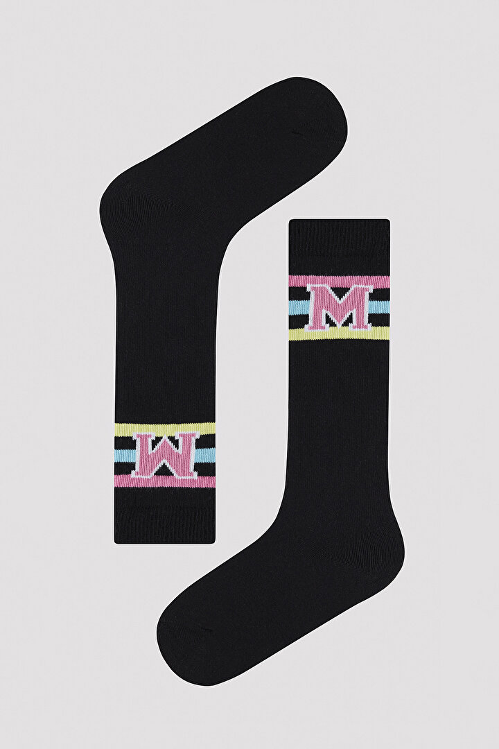 Kız Çocuk Kolej Desenli Çorap - 1