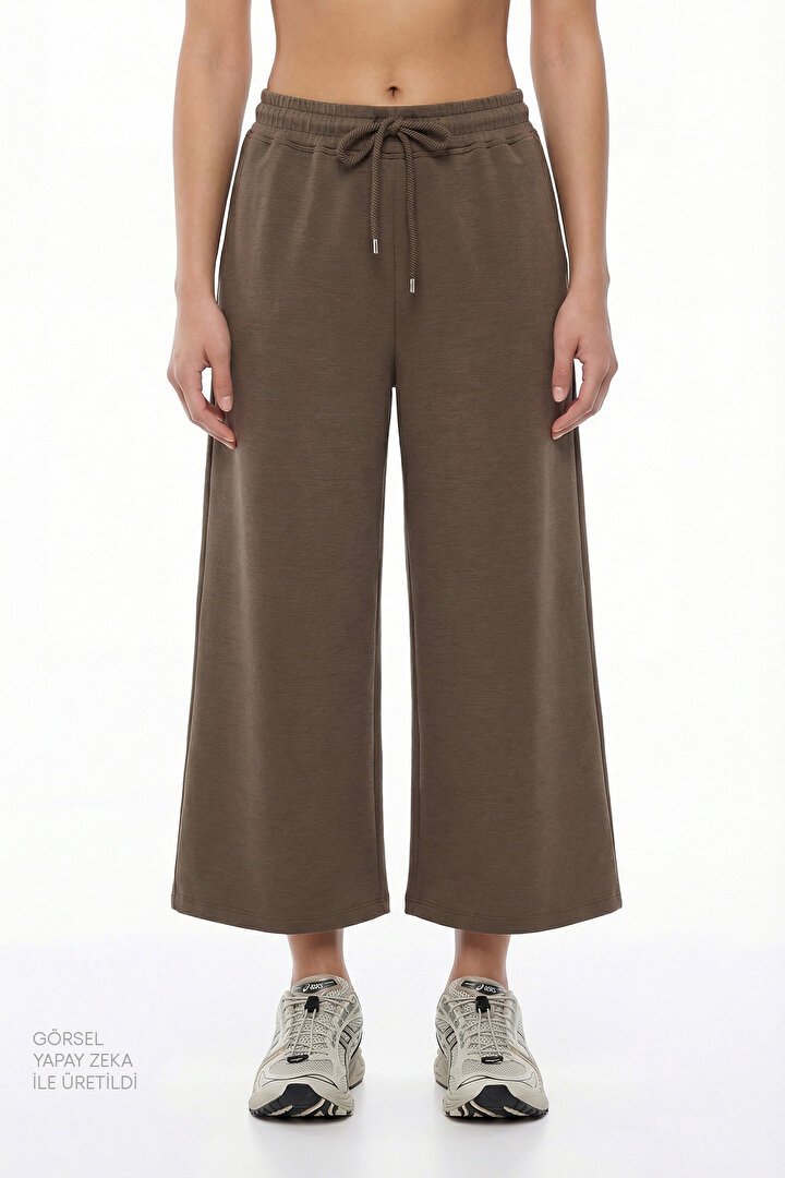 Haki Crop Modal Pantolon - 1