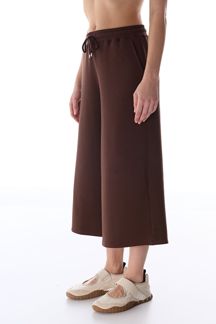 Kahverengi Culotte Modal Pantolon - 1