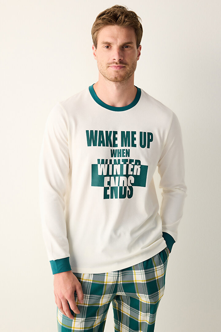 Wake Me Çok Renkli Pantolon Pijama Takımı - 2