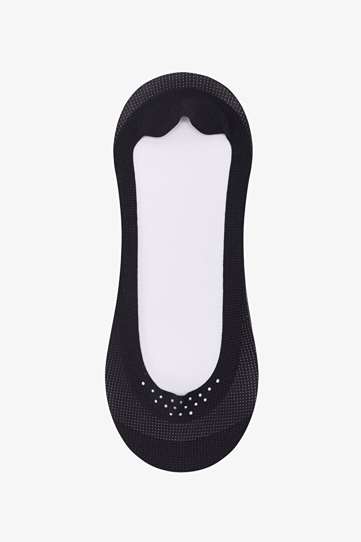 Lazer Kesim Kaydırmaz Topuk Babet Çorap - 2