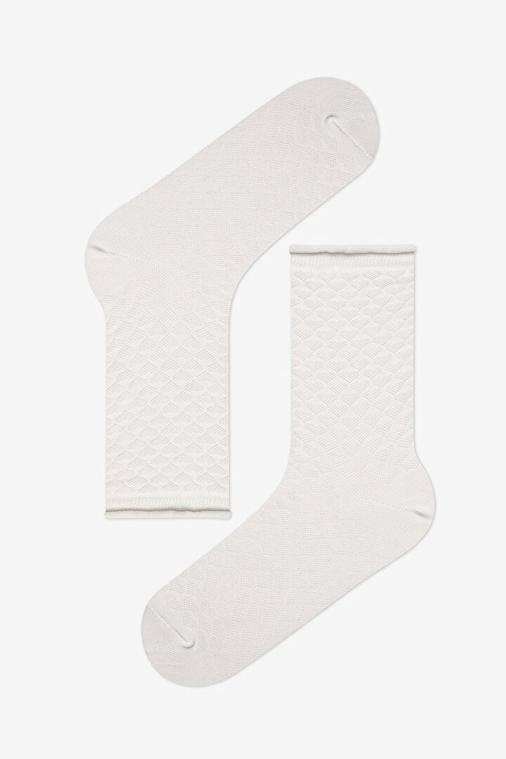 Heart Jacquard 3lü Siyah Gri Çok Renkli Soket Çorap - 4