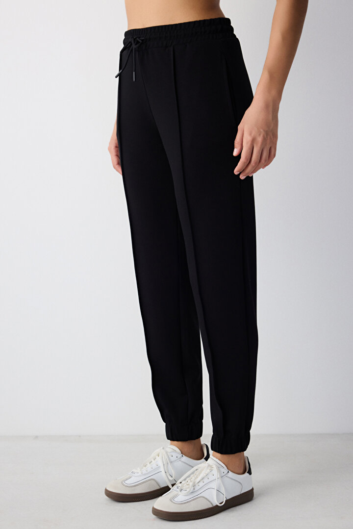 Silky Feel Active Black Jogger - 1