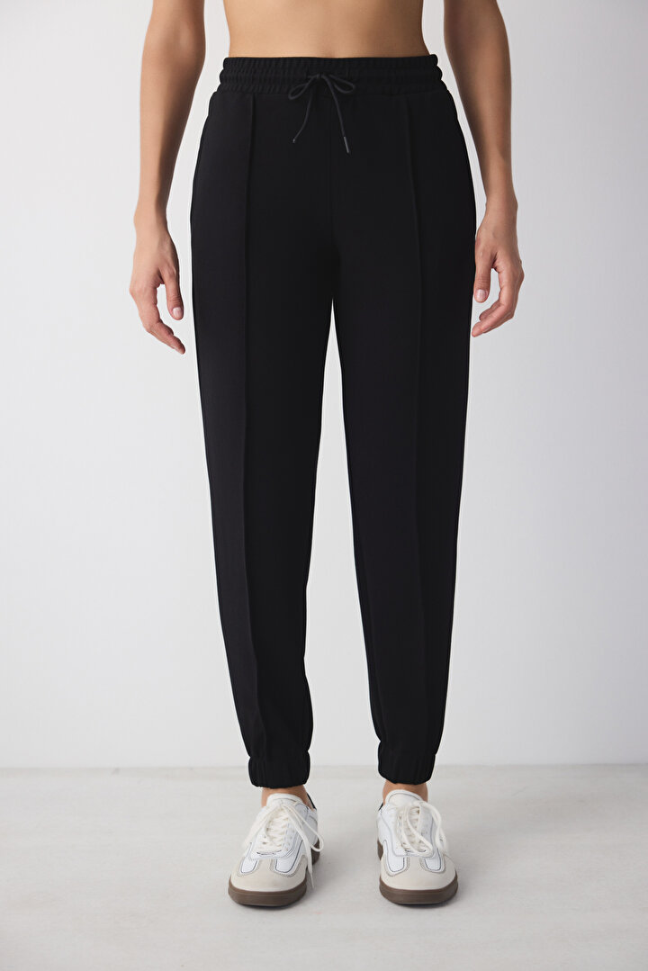 Silky Feel Active Black Jogger - 2