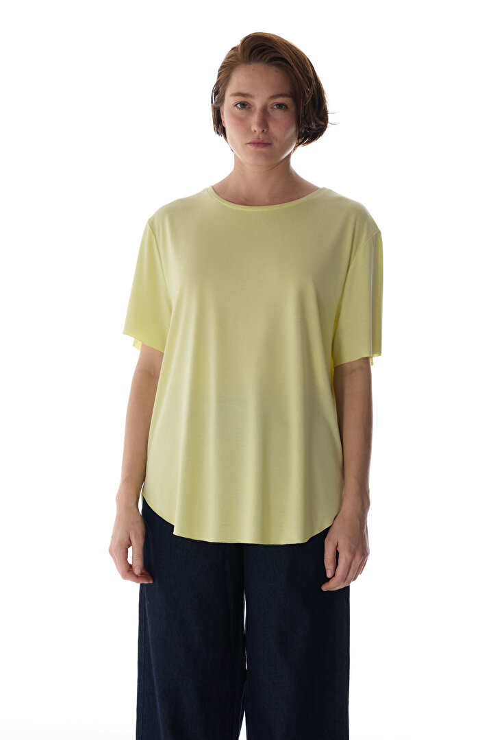 Lime Green Crew Neck Active T Shirt - 1