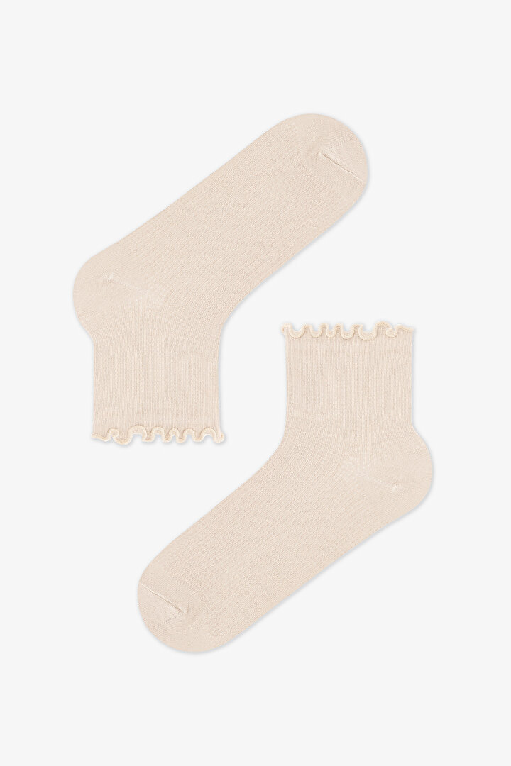 3 Çift Pamuklu Fırfırlı Soket Çorap - 2