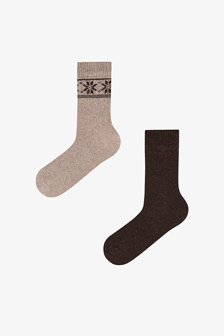 Men's Brown Terra Classic Argyle 2 Pack Ankle Socks - 1