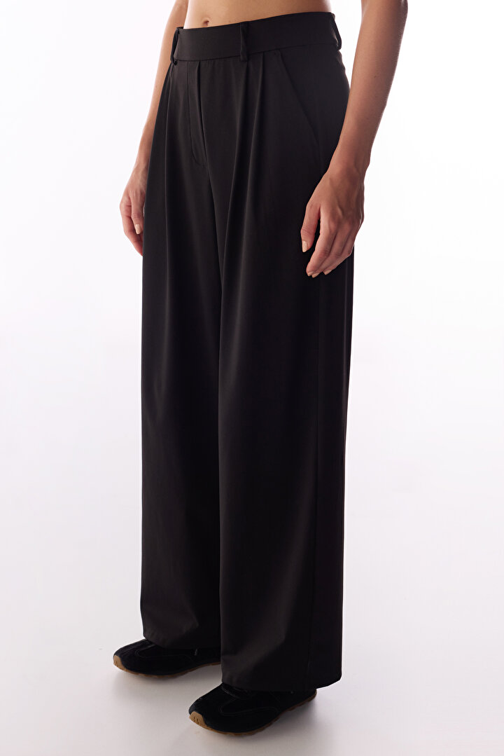Siyah Daily Chic Yüksek Bel Pantolon - 1