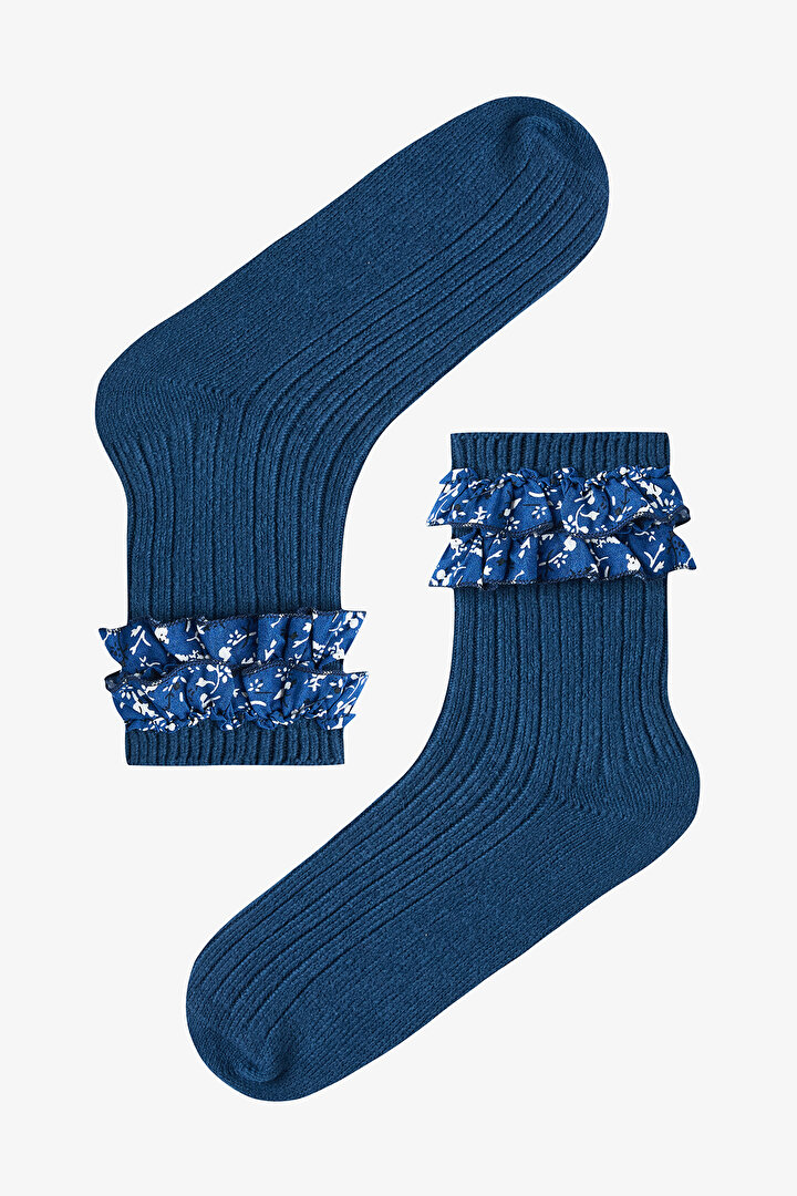 Vintage Fırfırlı Kalın Soket Çorap - 1