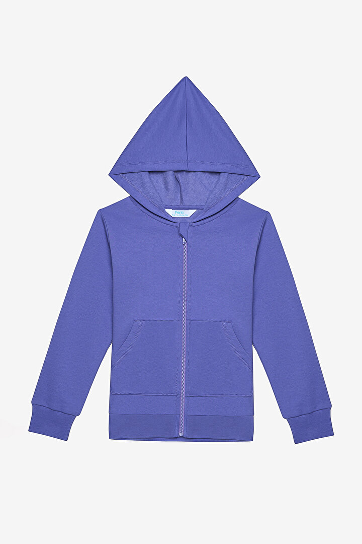 Kız Çocuk Purplish Koyu Lila Hoodie - 1