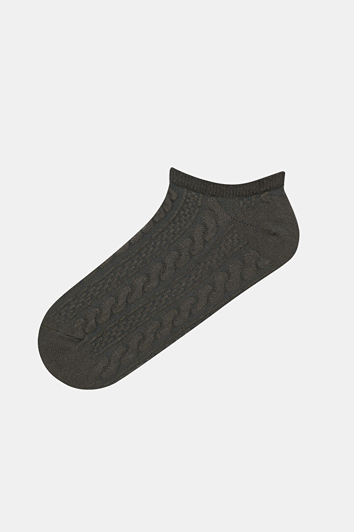 Basic Jacquard 5in1 Black Beige Liner Socks - 2