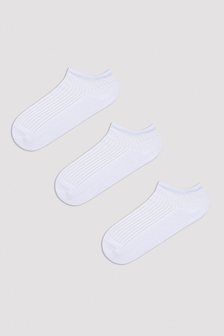 Basic Colosio Beyaz 3lü Patik Çorap - 1