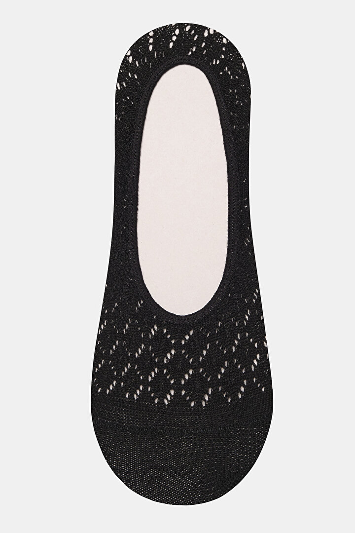 Siyah Dantelli Babet Çorabı - 1