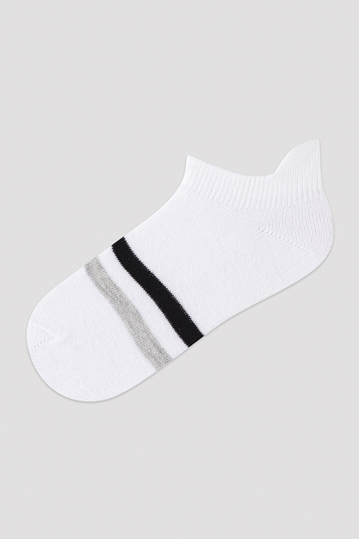 Multi Color Stripe Black White 2In1 Liner Socks - Men Socks