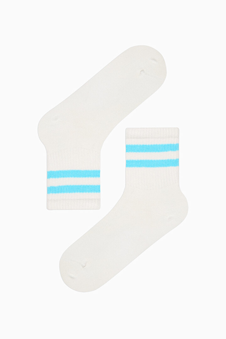 2 Çift Pamuklu Armut Desenli Fırfırlı Burun Dikişsiz Soket Çorap - 3