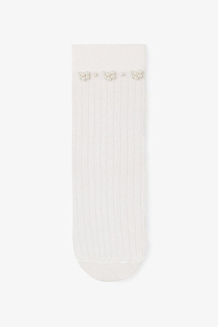 Cotton Pearl Detailed Socket Socks - 1