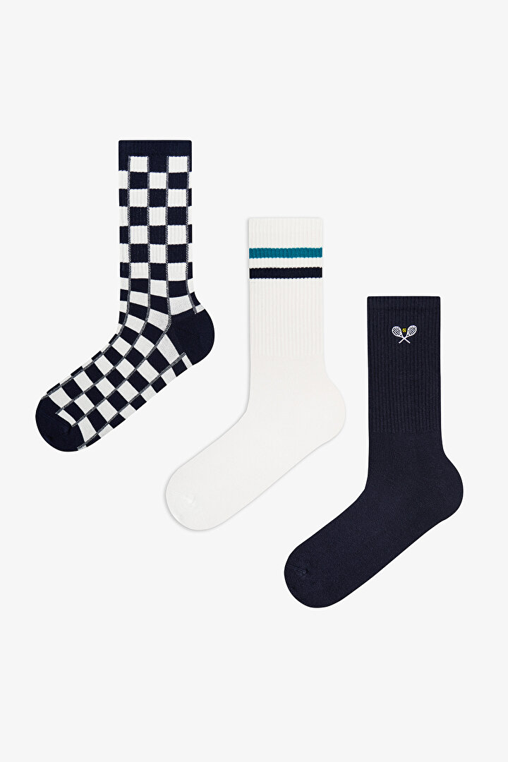 Man Multicolor Court Vibes 3in1 Socket Socks - 1