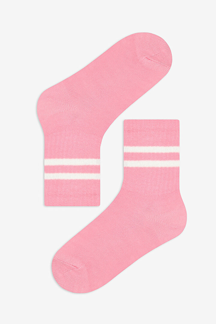 Girls Pinky Lines 3in1 Tennis Socket Socks - 2