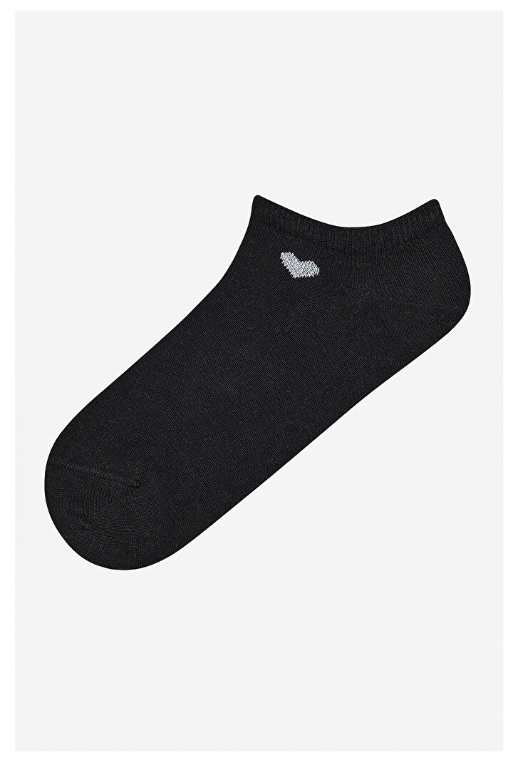 Tiny Heart 3in1 Grey Black White Liner Socks - 2