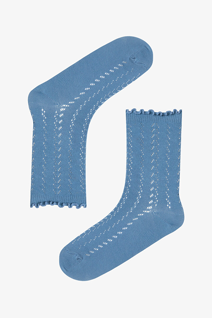 3 Çift Pamuklu Fırfırlı Soket Çorap - 2