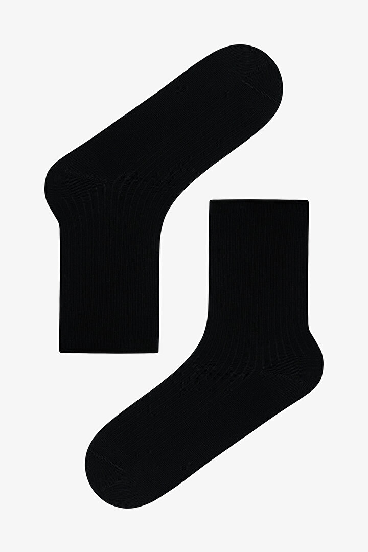 Siyah Glam Bloom 2'li Soket Çorap - 2