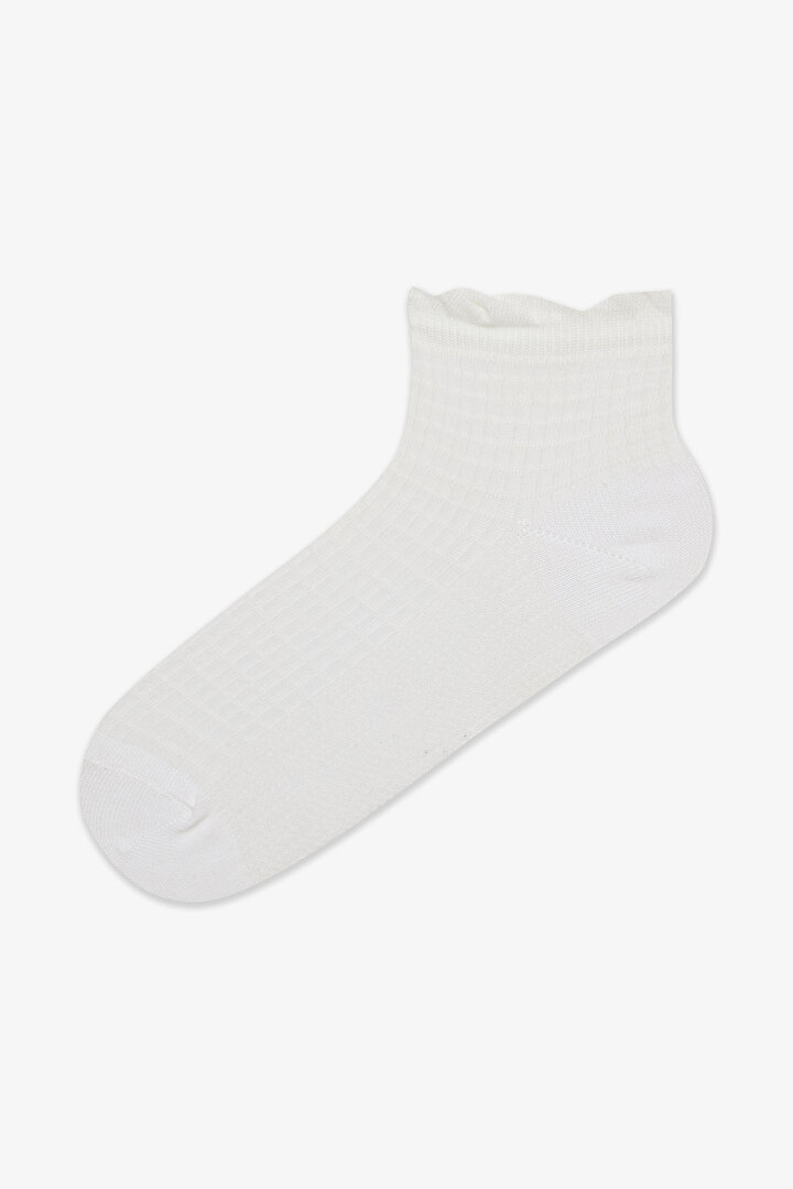 Mesh Frill 2in1 White Liner Socks - 2