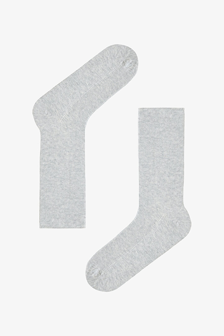 5 Çift Pamuklu Ribli Renkli Soket Çorap - 2