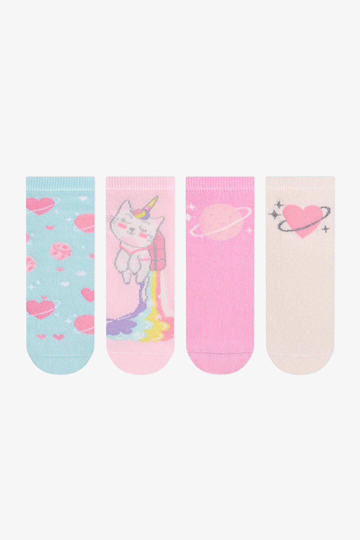 Kız Çocuk Caticorn Galaxy 4lü Soket Çorap - 1