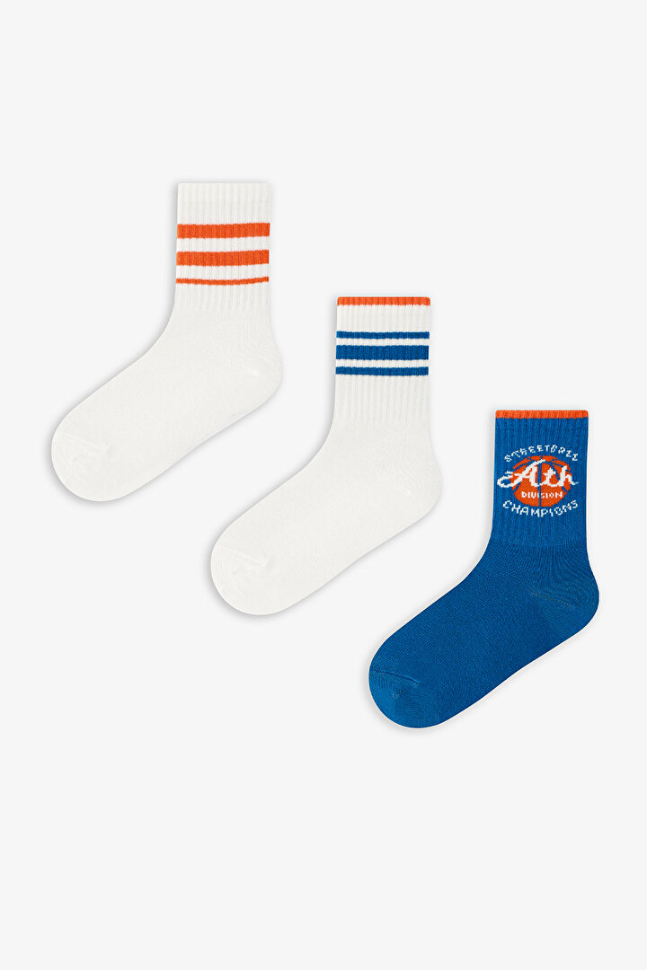 Multicolor Boys Athletes Sax 3in1 Tennis Socket Socks - 1