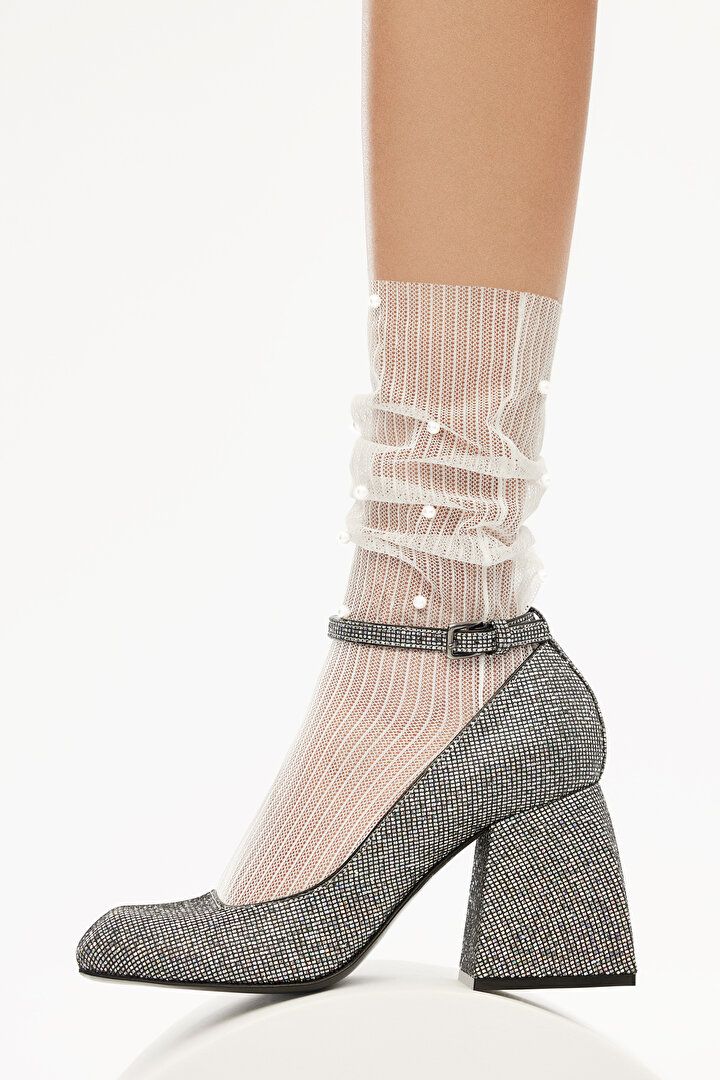 İnci Beyaz Soket Çorap-Pentilicious - 1