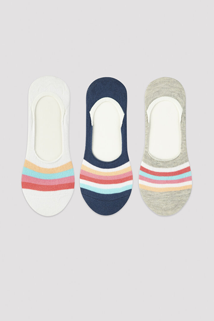 Colorful Stripe 3in1 Invisible Socks - 1