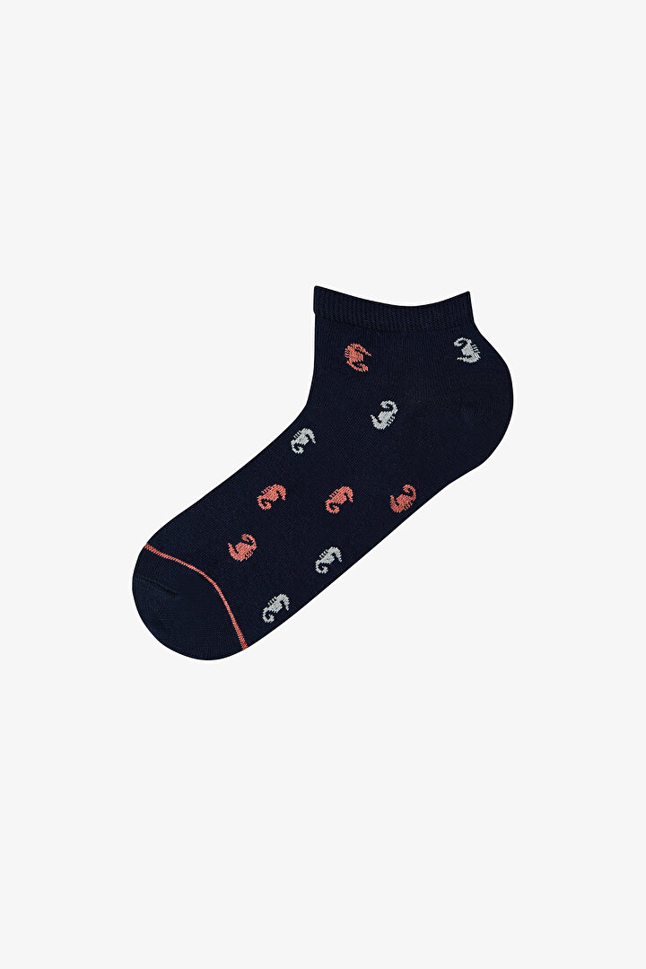 Erkek Renkli Crab Spot 3'lü Patik Çorap - 2