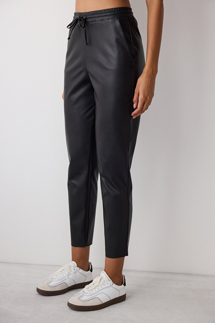 Faux Leather Jogger - 1