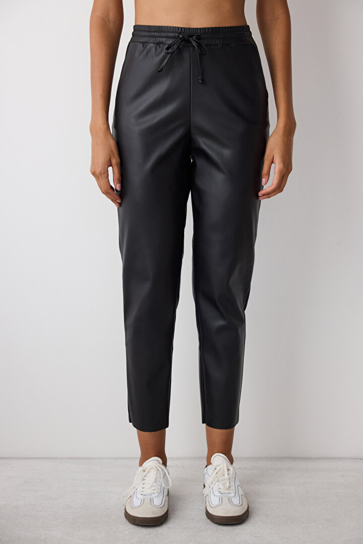 Faux Leather Jogger - 2