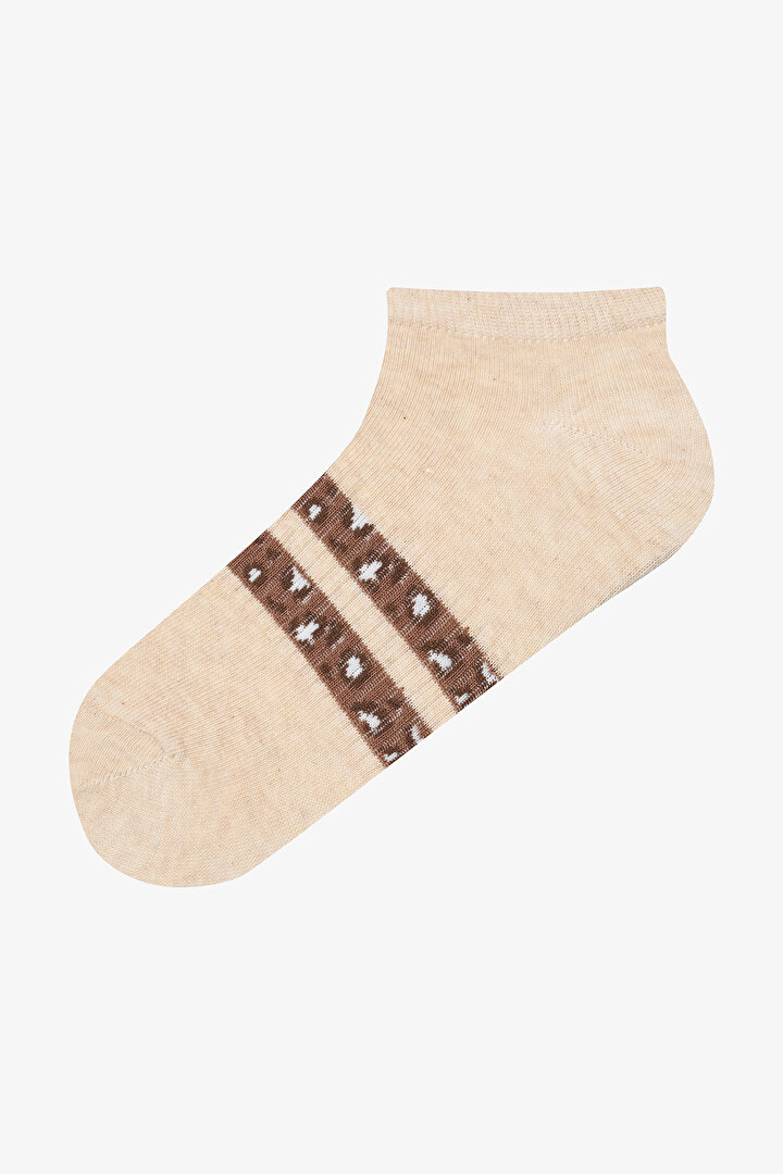 Leopard Line  Beige White 3in1 Liner Socks - 2