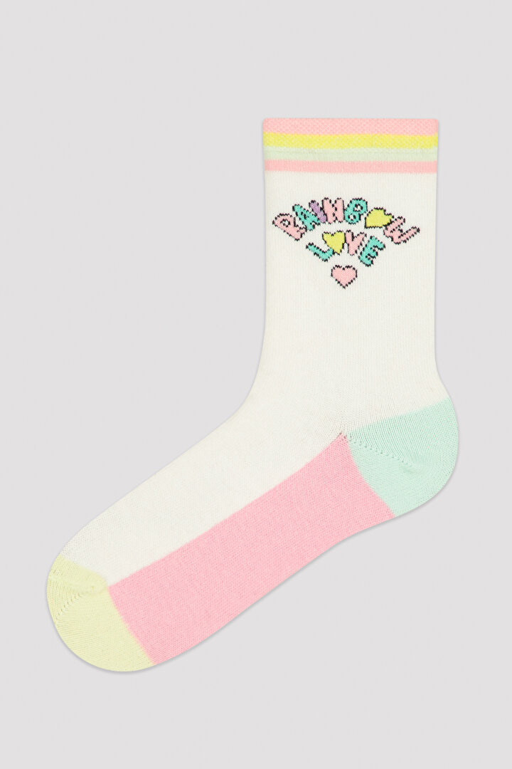 Kız Çocuk Rainbow Love 3Lü Soket Çorap - 2