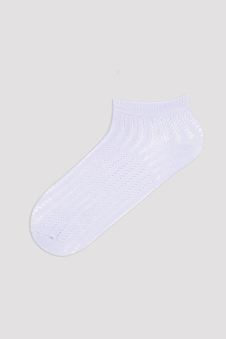 Beyaz-Lila Colosio 2li Patik Çorap - 2